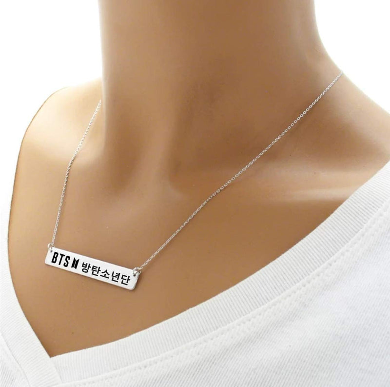 [Australia] - Jewelry by Jules BTS Titanium and Stainless Steel Collection Bar Necklace Titanium 