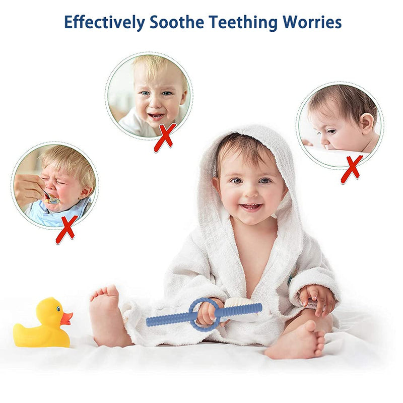 [Australia] - YAPROMO Hollow Baby Teething Tubes Toys for Babies 5 Pcs-Blue&Beige&Green&Grey&Heavy Khaki 