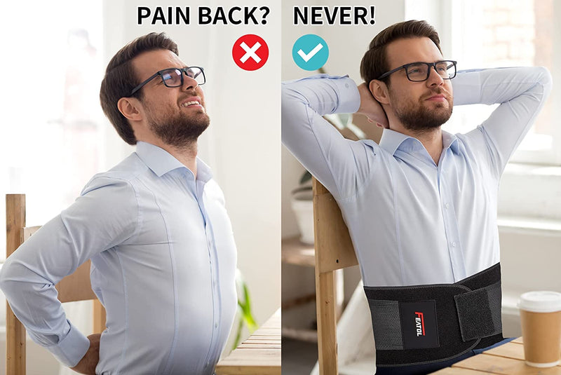 [Australia] - FEATOL Back Brace for Lower Back Pain, Back Support Belt for Women & Men, Breathable Lower Back Brace with Lumbar Pad, Lower Back Pain Relief for Herniated Disc, Sciatica, Large Size/ X Large Size (Waist :30''-38.6'') Large/X-Large (Pack of 1) Black 