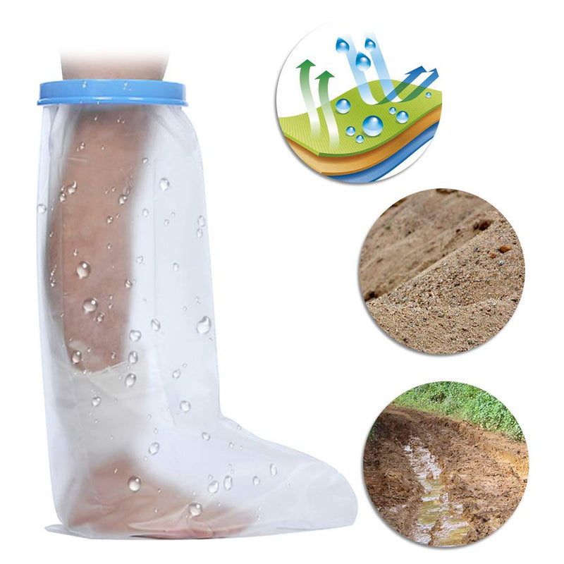 [Australia] - DESTRIC Waterproof Leg Cast Cover for Shower,Cast and Bandage Protector for Bathing,Watertight Plastic Protection Reusable Seal for Broken Leg Knee Foot Ankle Wound 1 Count (Pack of 1) 