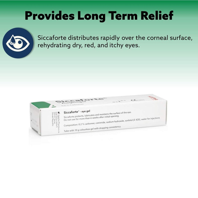 [Australia] - Siccaforte Eye Gel for Dry Eyes | Intensive Dry Eye Gel with Carbomer |Smooth, Moisturising and Healing for Fresh Eyes | Soothes Irritated and Sore Eyes | Suitable for Day Time Use (Pack of 1 x 10g) 