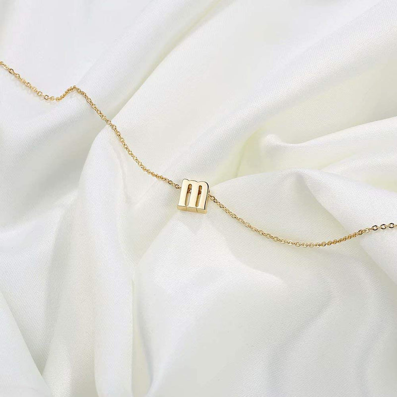 [Australia] - Dainty Tiny Initial Necklace, 14K Gold Plated Lowercase Letter Necklace Small Initial Pendant Necklaces for Women Girls Personalized Minimalist Delicate Monogram Children Kids Alphabet Necklace A-Gold 