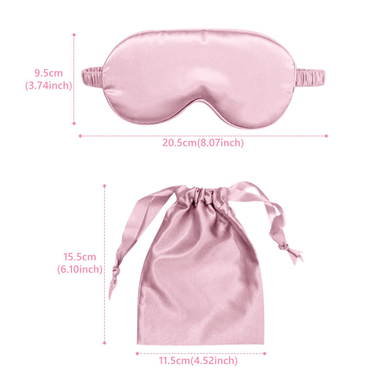 [Australia] - Sleep Mask for Women Men, Silk Eye Mask Super Soft Eye Masks with Adjustable Elastic Strap Both Sides Blackout with Cloth Bag for Travel Yoga Nap Meditation Y4-SMZGYZ(Pink) Pink 