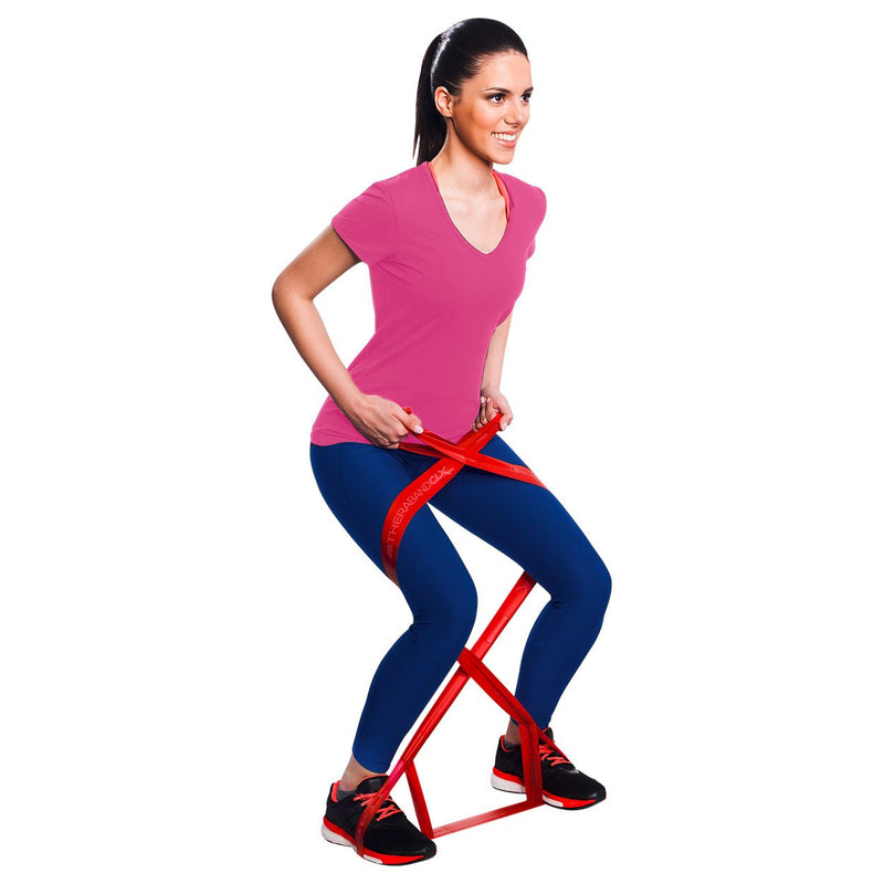 [Australia] - THERABAND CLX Latex-Free Resistance Band, Pilates, Home Gym, HIIT, Physical Therapy, Rehab & Fitness Equipment, 2.5 Metre, Red, Medium Beginner Level 3 