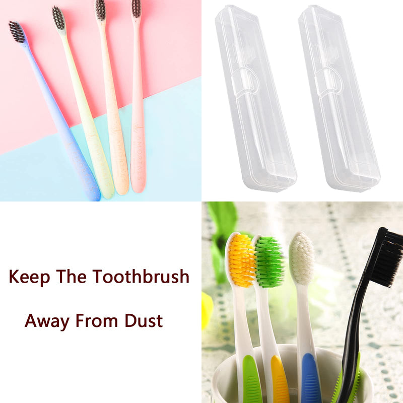 [Australia] - Juliyeh 3 Pcs Portable Toothbrush Storage Toothpaste Box Holder Plastic Travel Toothbrush Cover for Hiking Camping Business Trip 20*4.7*3CM White 