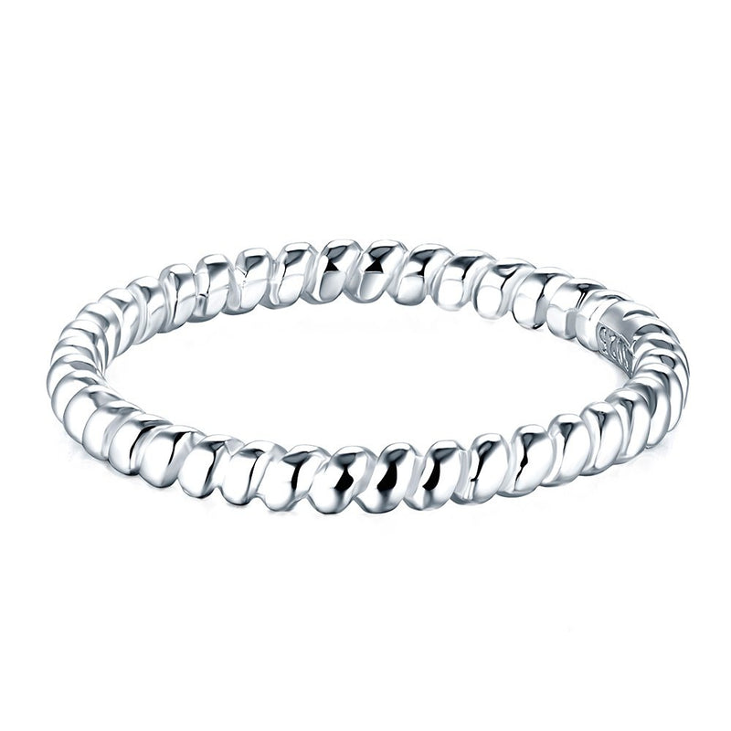 [Australia] - 925 Sterling Silver Ring, BORUO Twisted Eternity Band Stackable Rings 2mm Size 4-12 twist 2mm 