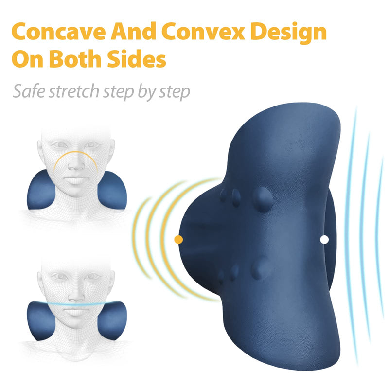 [Australia] - Neck Stretcher,Neck Cloud,Neck Cloud - Cervical Traction Device,Neck Pain Relief,Neck Traction,Neck Flexi,Neck Pain Relief Pillow - Dark Blue 