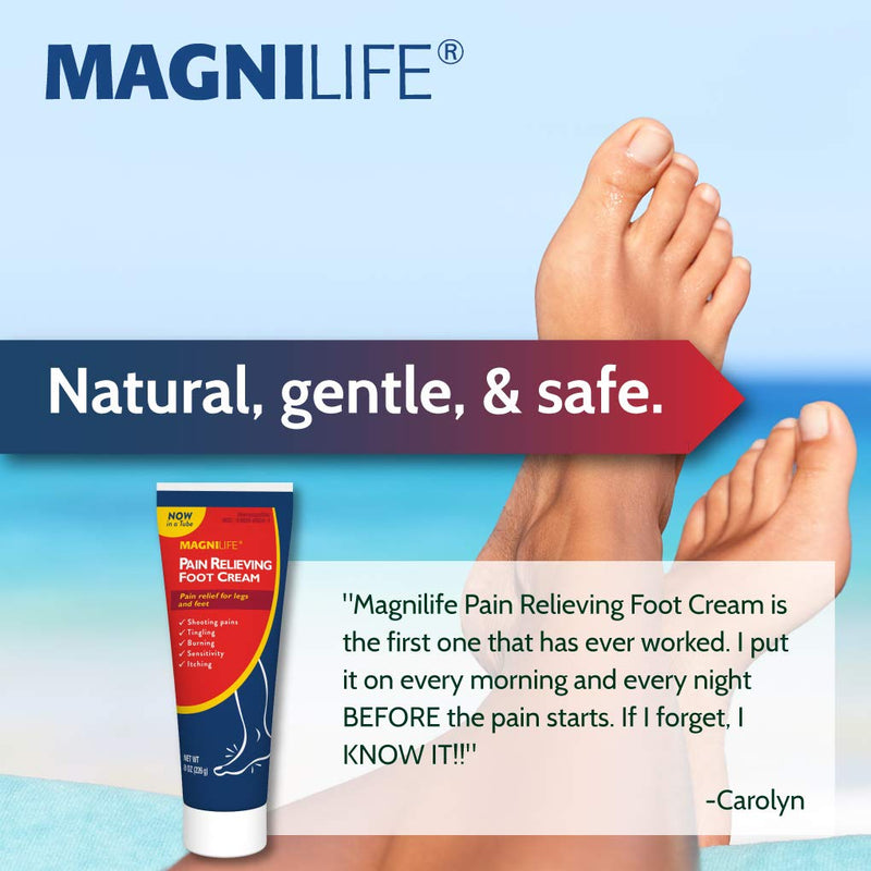 [Australia] - MagniLife Pain Relieving Foot Cream, All-Natural Moisturizing Foot Pain Relief with Beeswax and Eucalyptus to Soothe Soreness, Burning, Tingling, and Sensitivity - 8oz 8 oz 