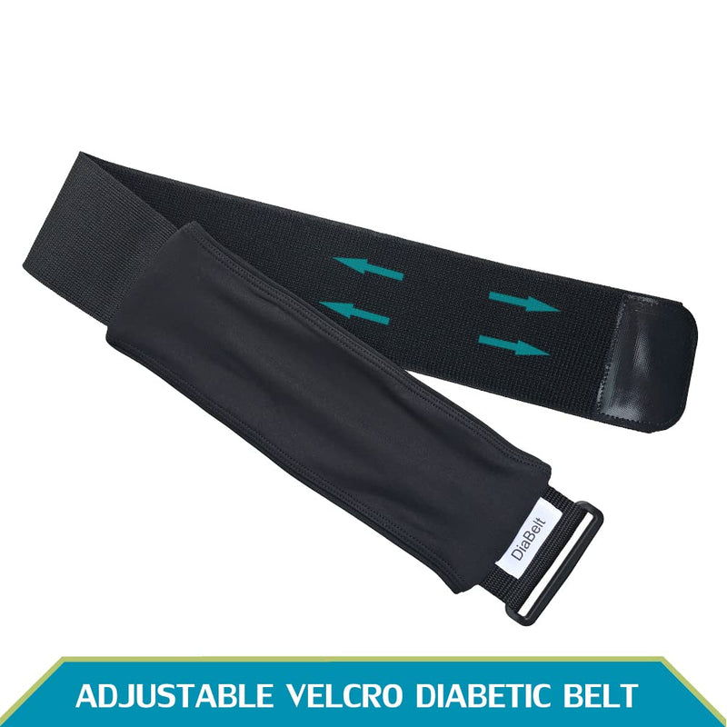 [Australia] - DiaBelt Kids Insulin Pump Belt with Slits Pouch for Diabetic Pump Adjustable Waist Band T1D No-Bounce Medical Holder Accessories for CGM Tubing Epipen Boys Girls Black 
