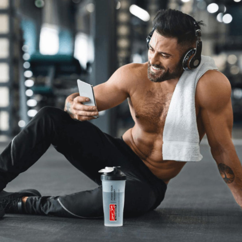 [Australia] - Adrian James Nutrition - Protein Shaker Bottle with Mixer Ball, Leak-Proof Screw-On Lid and Secure Drinking Flip Cap, 100% BPA Free, 600 ml 