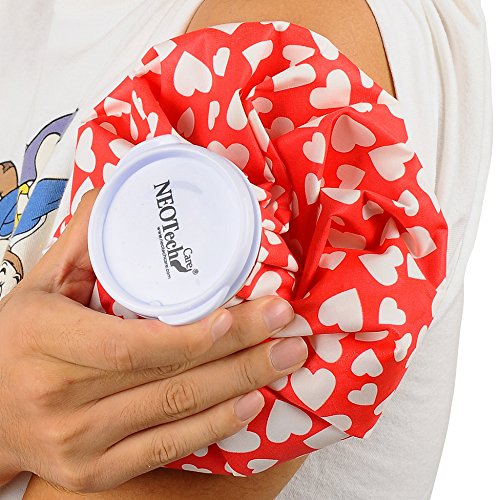 [Australia] - Neotech Care Ice Bag for Injuries, Swelling, Headache, Pain Relief, First Aid - Cold Pack Screw Top Lid - Reusable, Refillable, Flexible & Waterproof Pouch / Bladder Style (28cm, Lime Design) Limes 1 Count (Pack of 1) 