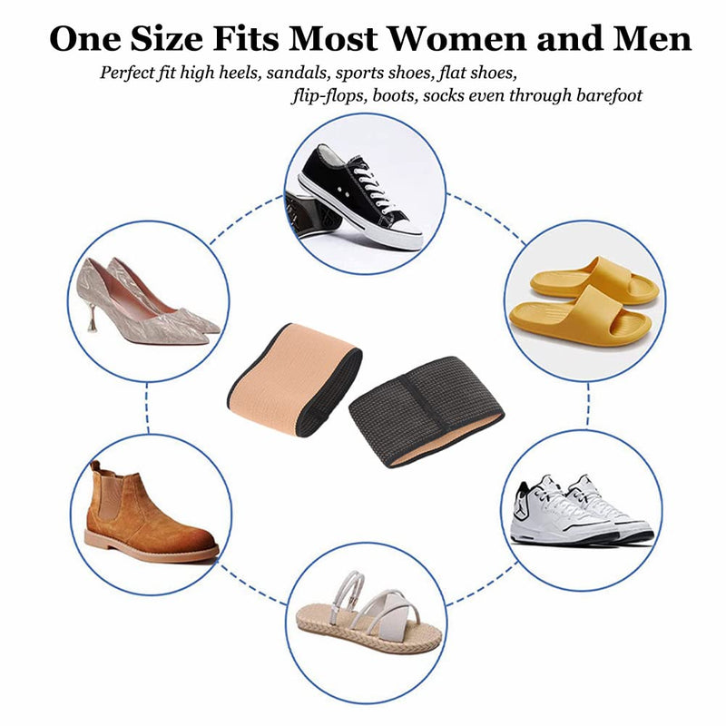 [Australia] - Copper Arch Support Sleeves (4PCS), Plantar Fasciitis Braces for Foot Care, Foot Compression Sleeve for Heel Spurs, Flat & Fallen Arches and High Arch Pain Relief, Arch Support Bands for Women & Men Beige and Black 