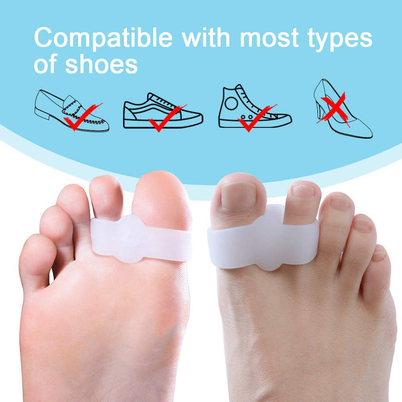 [Australia] - Welnove Pack of 12 Bunion Corrector, Toe Separators with 2 Loops, Big Toe Spacer Suitable for Bunion and Overlap Toe (White) 