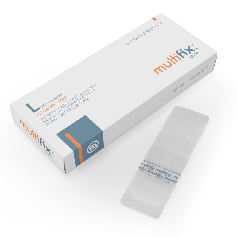 [Australia] - Multi Fix Gentle – Catheter/Medical Adhesive Tubing Securement, Re-Adhesive with Silicone Technology, Friendly on The Skin Catheter Adhesive for use with Urinary Incontinence Products (Large) L (Pack of 10) 