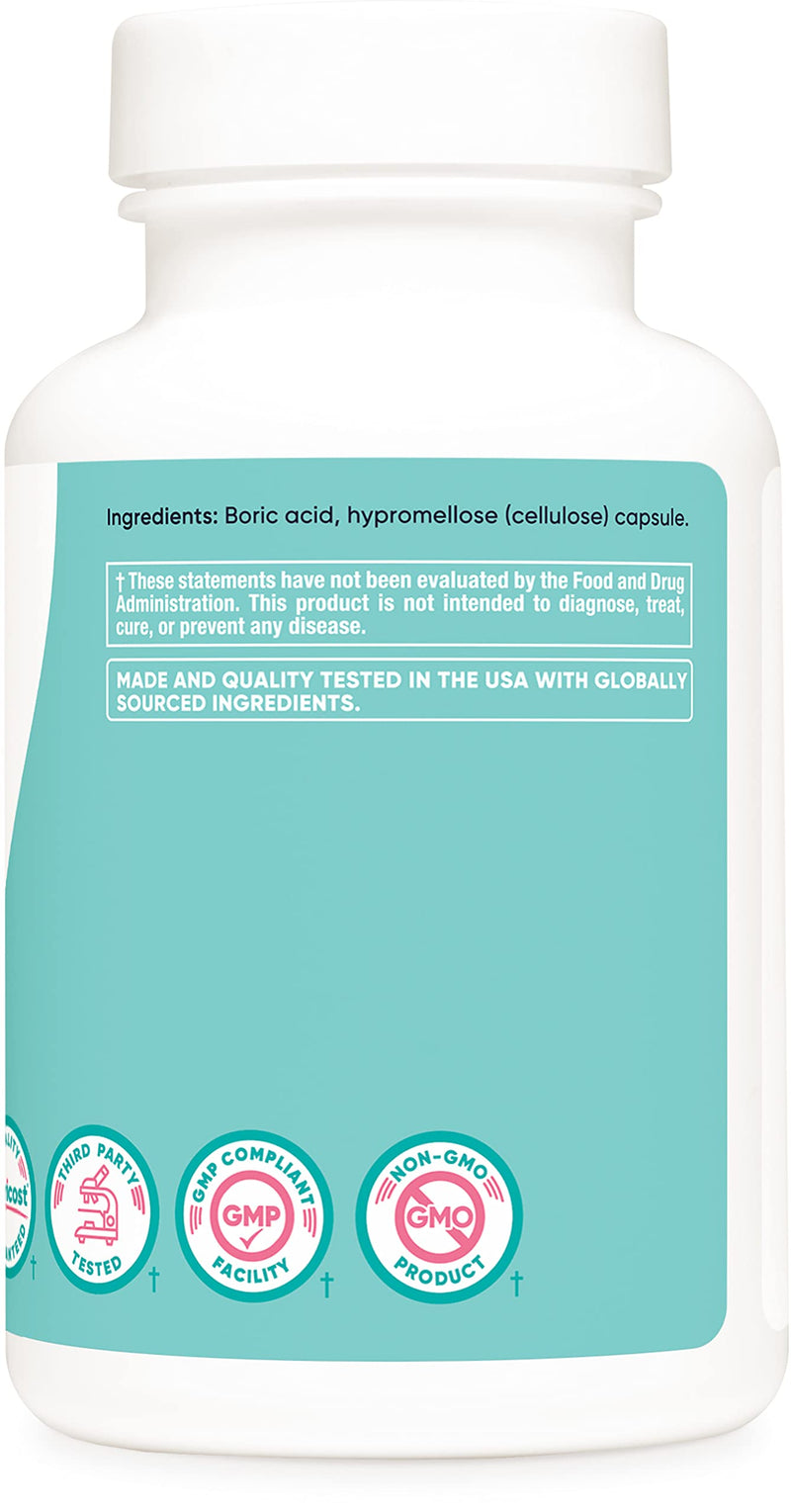 [Australia] - Nutricost Boric Acid 600mg, 30 Capsules - Vaginal Suppository - Non-GMO - for Women 30 Count (Pack of 1) 