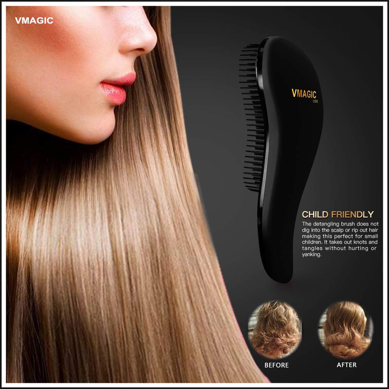 [Australia] - Detangling Brush - glide the Detangler Brush through Tangled hair - Best Brush / Comb for Women, Girls, Men & Boys - Use in Wet and Dry Hair (G-Black) G-Black 