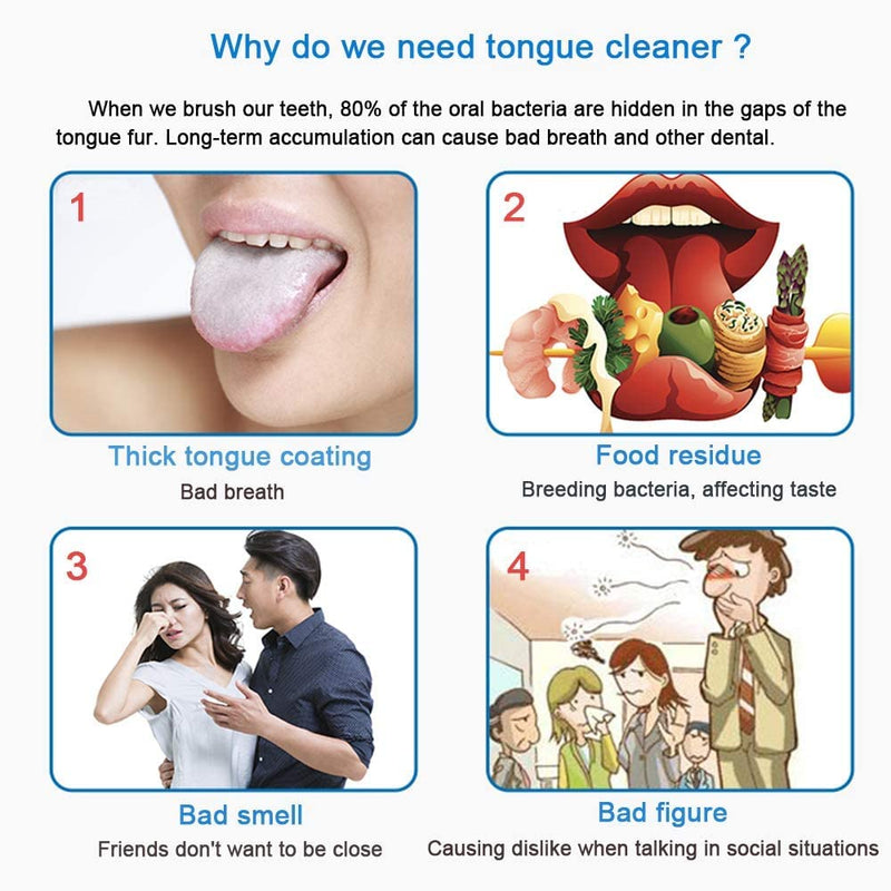 [Australia] - 2022 New Version Tongue Scraper Cleaner for Adults & Kids, Medical Grade Metal Tongue Brushes Set for Fresh Breath Dental Eliminate Bad Breath in Seconds (2 pcs) 