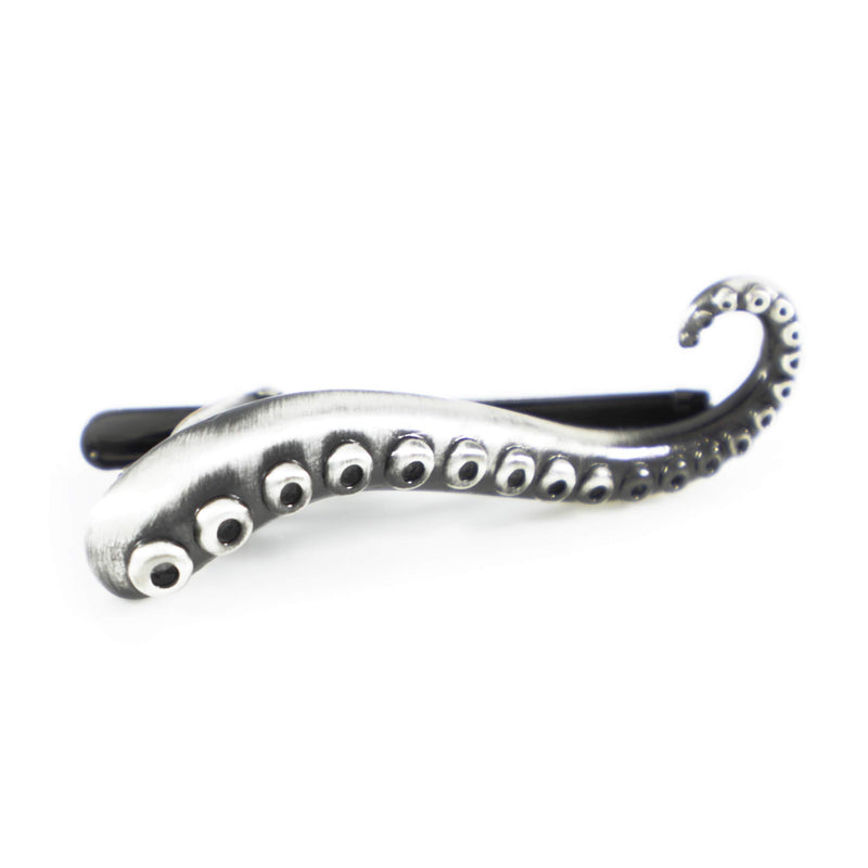 [Australia] - MENDEPOT Octopus Limb Tie Bar Burnished Silver Tone Octopus Limb Tie Clip in Box 