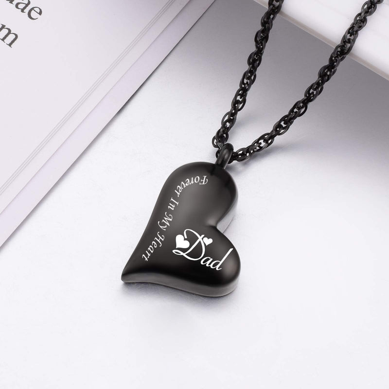 [Australia] - XIUDA Urn Necklace for Ashes Forever in My Heart Pendant Cremation Necklace Stainless Steel Ashes Jewelry for Dad Mom 