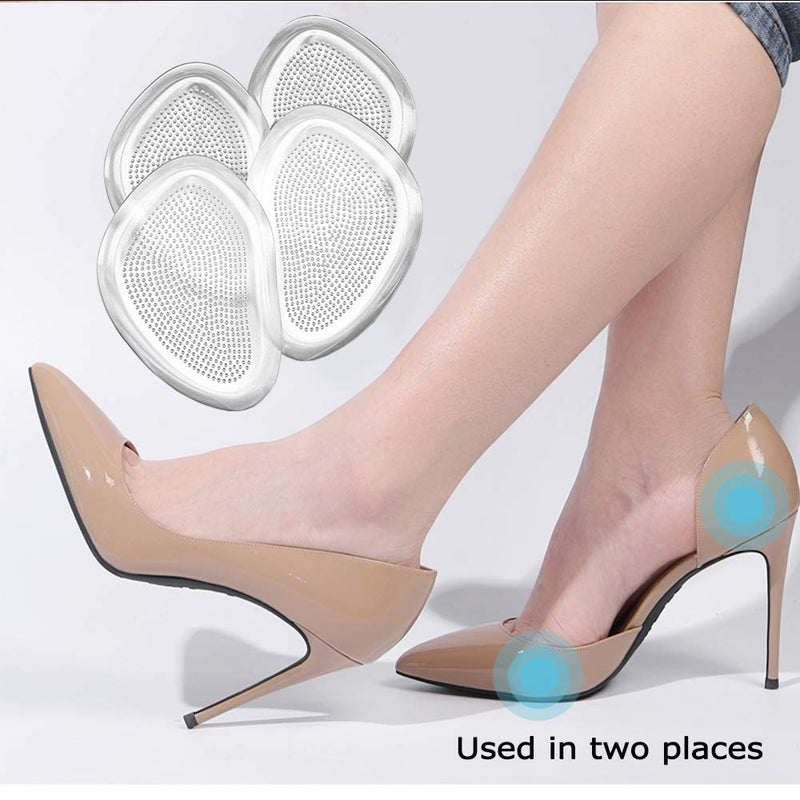 [Australia] - Gel Insoles for Women (4 Pieces), Rapid Pain Relief Ball of Foot Cushions Forefoot Shoe Cushions Party Shoes High Heel Gel Pads, Rapid Pain Relief 2 Pairs 