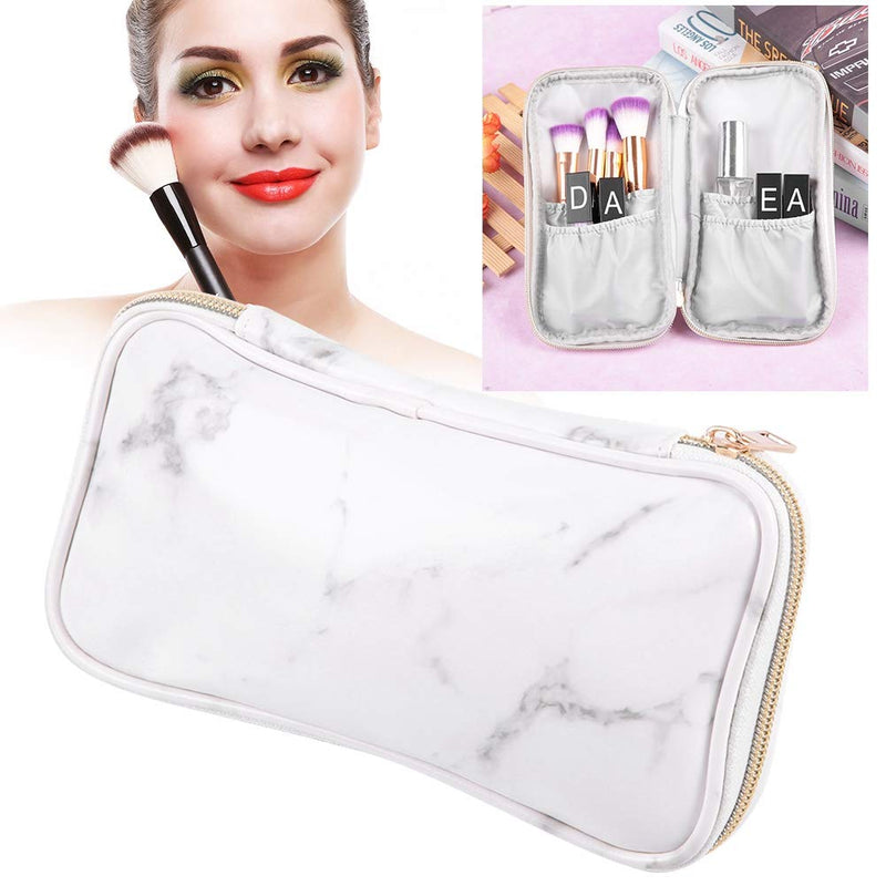 [Australia] - Portable Artist Marble PU Leather Bag, Zipper Makeup Brushes Bag 