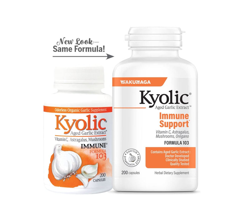 [Australia] - Kyolic Aged Garlic Extract Formula 103 Immune Support, 200 Capsules (Packaging May Vary) 
