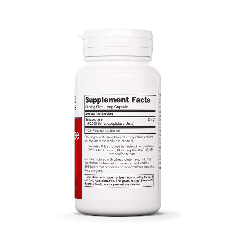 [Australia] - Protocol Serrapeptase - Protein Digestive Enzymes - Gut Health - 60 Veg Caps 