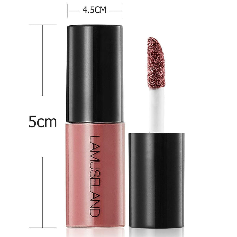 [Australia] - 12Pcs Travel Suit Waterproof Long Lasting Matte Lip Gloss Sample Size Liquid Lipstick Black 