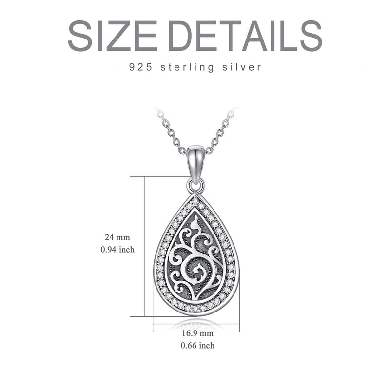 [Australia] - HUKKUN Sterling Silver Urn Necklace for Ashes Infinity/Cross/Circle of Life Cremation Jewelry for Ashes Keepsake Memorial Jewelry for Women Men Tree of life 