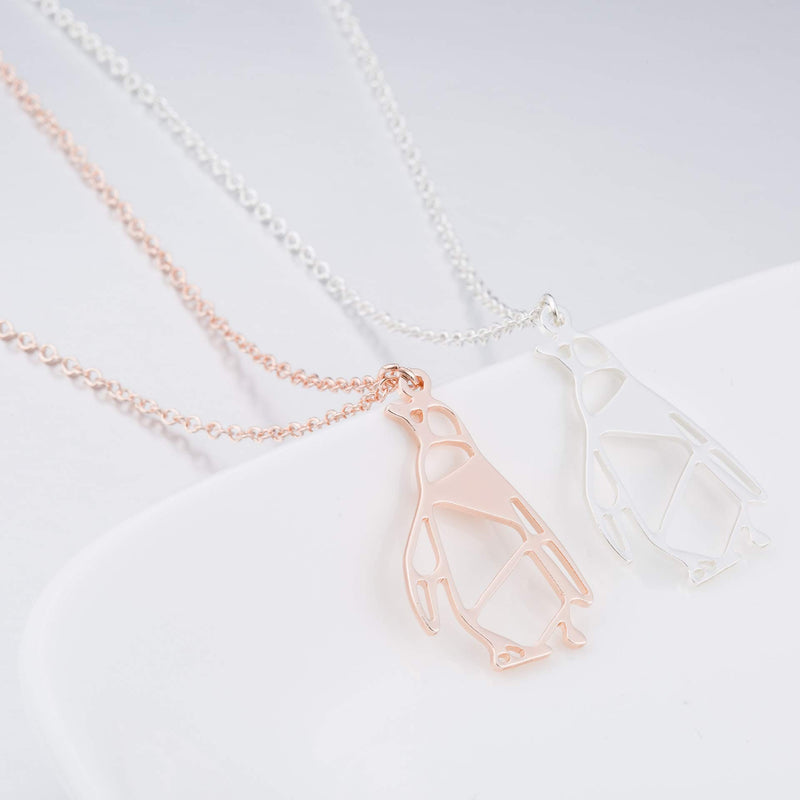 [Australia] - MUYUN Origami Penguin Geometric Necklace Classic Hollow Animal Pendant Jewelry gold 