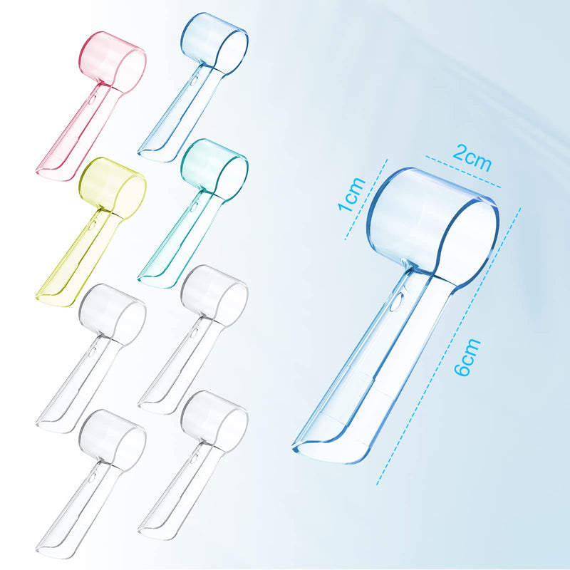 [Australia] - LOPHE Travel Portable Toothbrush Head Covers, 8Pcs Plastic Toothbrush Head Protector Cap, Dustproof Electric Toothbrush Protective Case for Home Outdoor Camping Hiking Travel Bathroom 