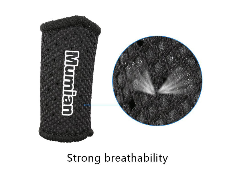 [Australia] - Sports Elastic Finger Sleeves Support Thumb Brace Protector Breathable Elastic Finger Tape for Basketball, Tennis,Baseball, Cycling, Volleyball, Badminton, Boating A71 Black Small 