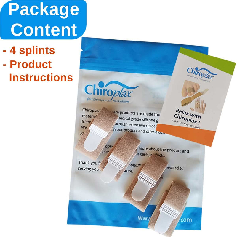 [Australia] - Chiroplax Non-Elastic Toe Wraps Buddy Tape (4 Pack) Broken Overlapping Hammer Toe Separator Brace Finger Cushion Bandages Splint Straightener 