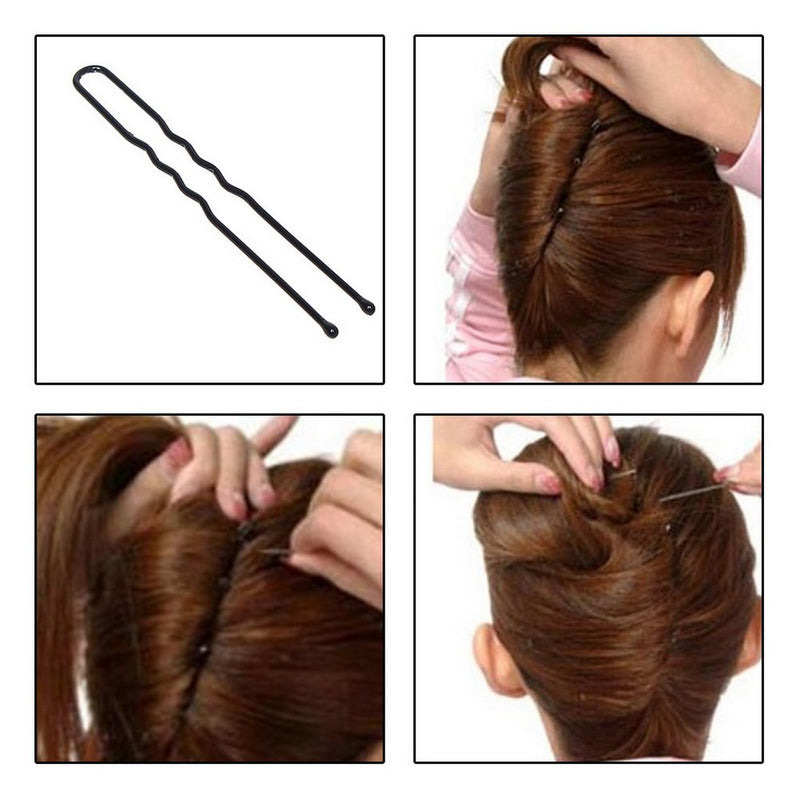 [Australia] - nuoshen ofoen 50 Pieces Long Hair Pins, Bun Pins Styling Bobby Hair Slides Grips Clips Black 