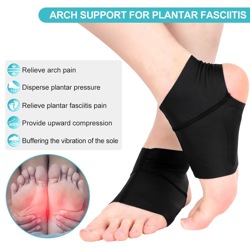 [Australia] - Plantar Fasciitis Arch Socks with Gel Pads, Arch Ankle Support Sleeves for Flat Feet, Compression Ankle Arch Brace Wrap for Men and Women, Heel Spurs, Flat Foot, High/Low Arch Pain Relief, 1 Pair 