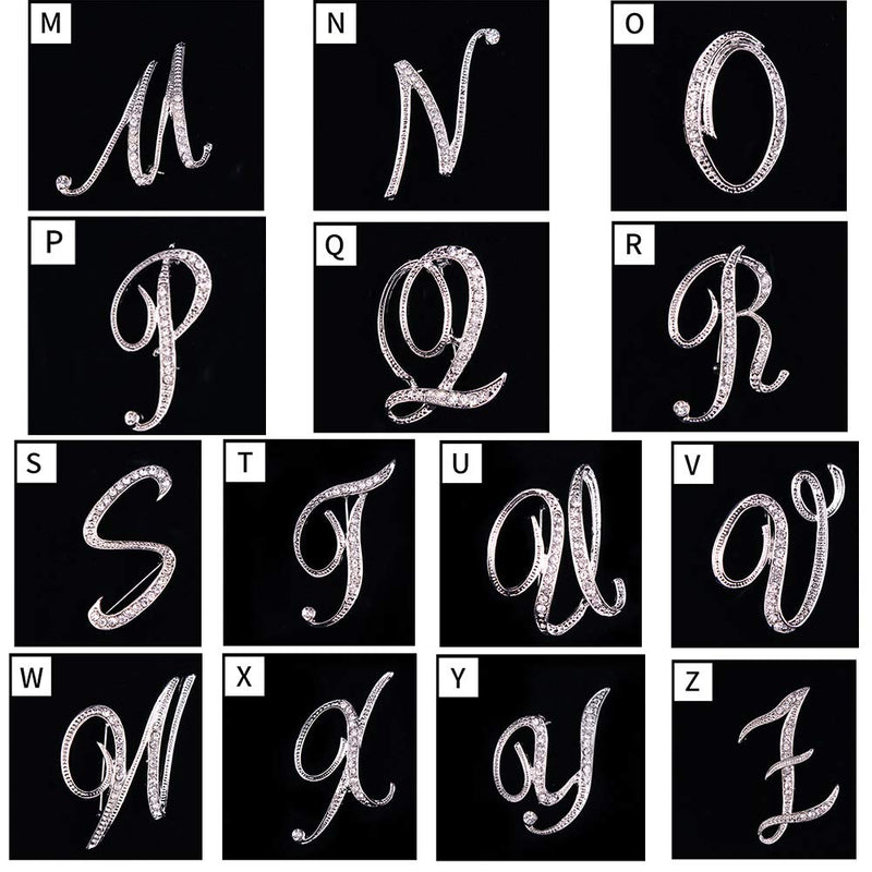 [Australia] - ETHOON 2 Pcs Letter Brooch Pins Initial Rhinestone Silver Gold Plated Brooch for Women Girls Crafts A-Z 2G 