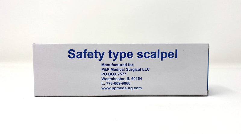 [Australia] - Disposable Safety Scalpels Sterile Surgical Blade Size 10 Stainless Steel with Plastic Handle & Metric Line Individually Foil Wrapped by P&P MEDICAL SURGICAL Box of 10 