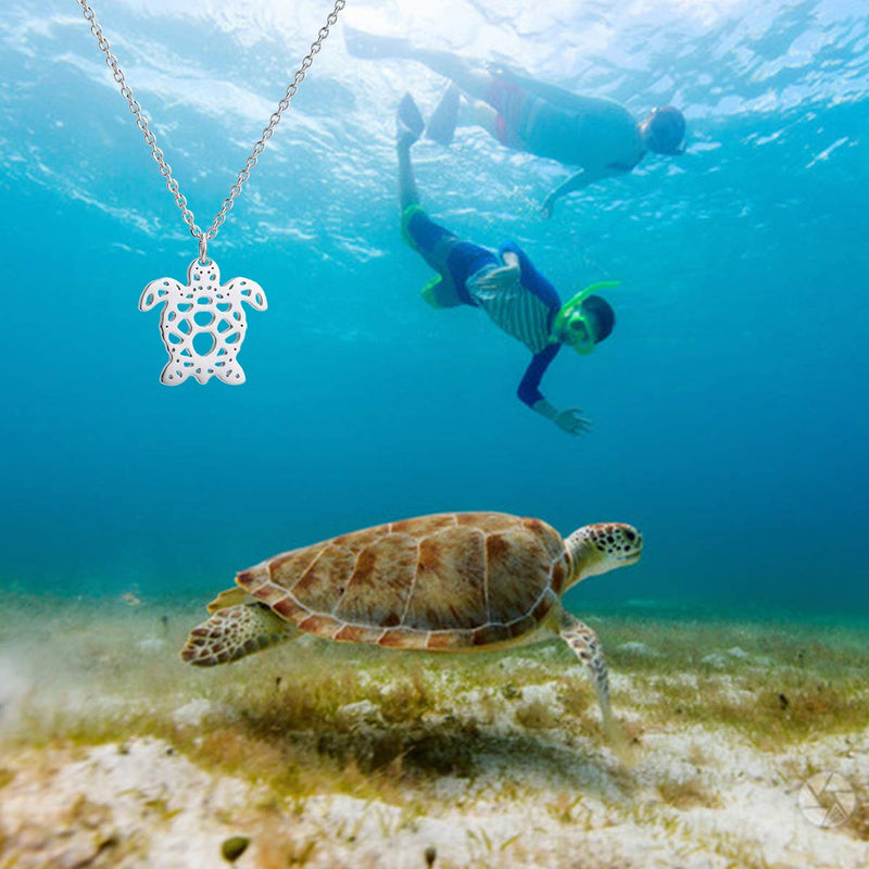 [Australia] - Bestill Animal Necklace Stainless Steel Charm Pendants Jewelry Gift for Women Sea Turtle 