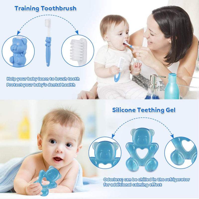 [Australia] - Lictin Baby Grooming Kit Newborn - 12PCS Baby Health Care Set Portable Baby Care Kit (Blue) Blue 