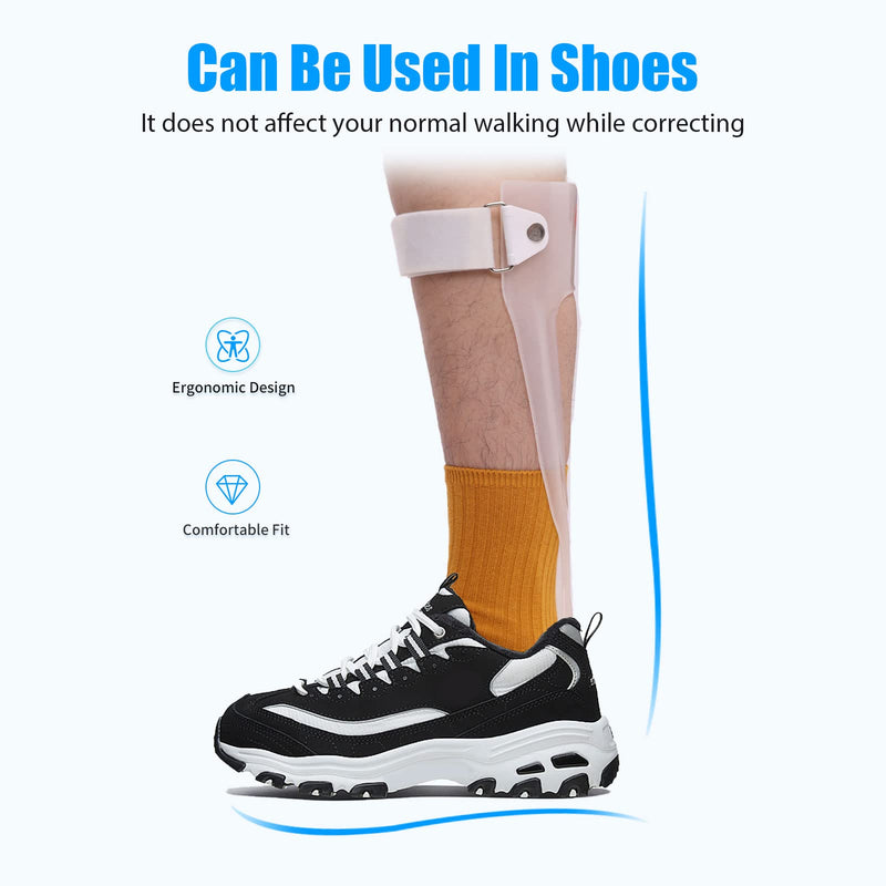 [Australia] - AFO Foot Drop Brace Ankle Foot Orthosis Medical Afo Walking with Shoes for Stroke Hemiplegia Men & Women Left / Right Foot (Large-Right) Large-Right 