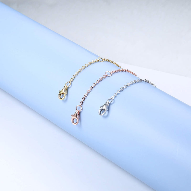 [Australia] - Milacolato 3 Pcs Sterling Silver Necklace Chain Extender in Gold, Rose Gold and Silver Lobster Clasp Bracelet Anklet Extenders Set Adjustable Length 2" 4" 4 Inches 