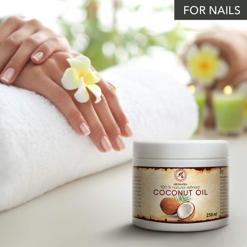 [Australia] - Coconut Oil 8.45 oz - Cocos Nucifera Oil - Indonesia - 100% Pure & Natural Cold Pressed - Best Benefits for Skin Hair Face Body Care - Unrefined Coconut Oils by Aromatika 
