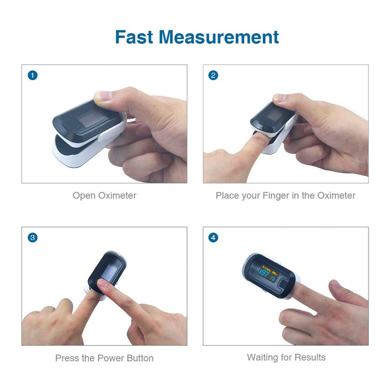 [Australia] - mibest OLED Finger Pulse Oximeter, O2 Meter, Dual Color White/Black 