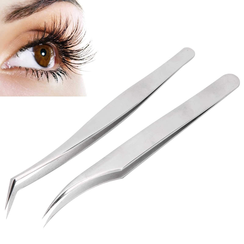 [Australia] - Eyelash Tweezers, Stainless Steel Anti-Skid Eyelash Grafting Tweezers, Durable for Easy To Handle Grafting, Splitting, Parting Individuals Eyelash Artists 