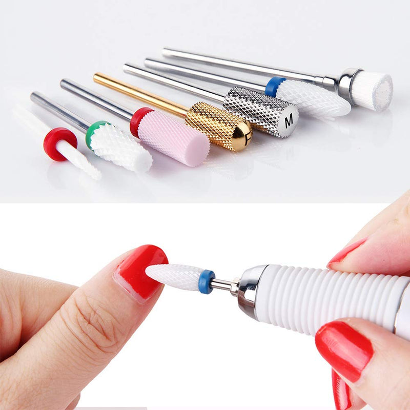 [Australia] - Makartt Nail Drill Bit Set 7PCS 3/32" Safety Nail Drill Bits Remove Gel Polish Nail Gel Dip Powder Cuticle Drill Bit Professional Bits Tools Nail File Drill Bit Manicure B-18 