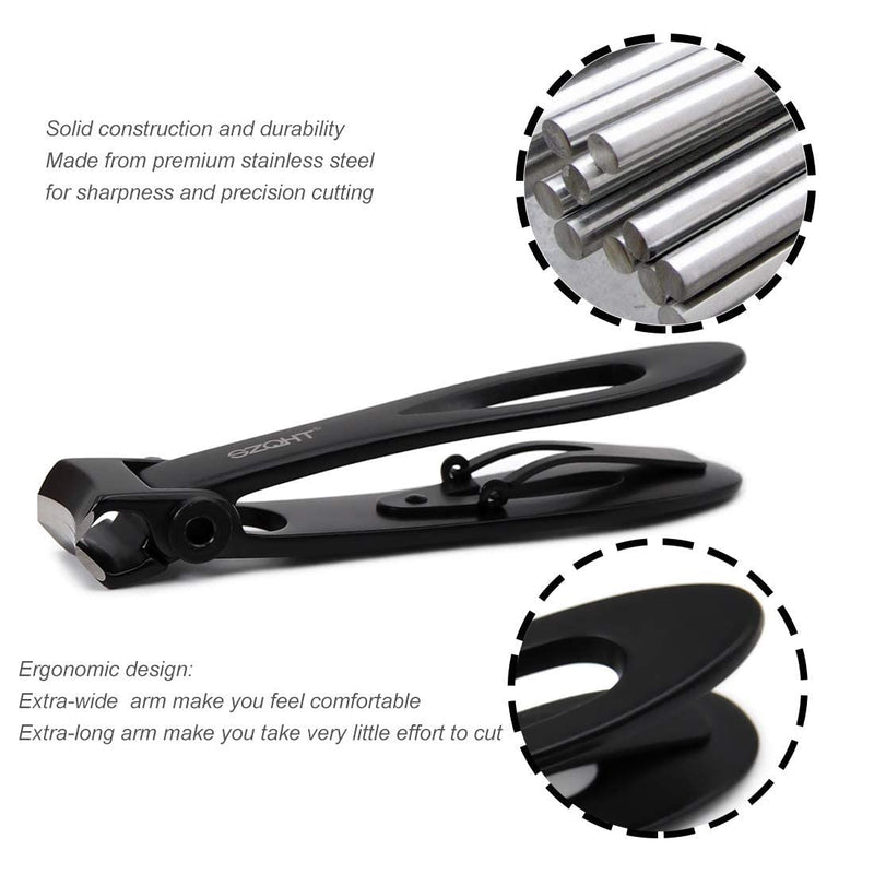 [Australia] - SZQHT Ultra Wide Jaw Opening Nail Clippers Set Toenail Clippers for Thick Nails Cutter for Ingrown Manicure,Pedicure,Men & Women Big(Black) Black 