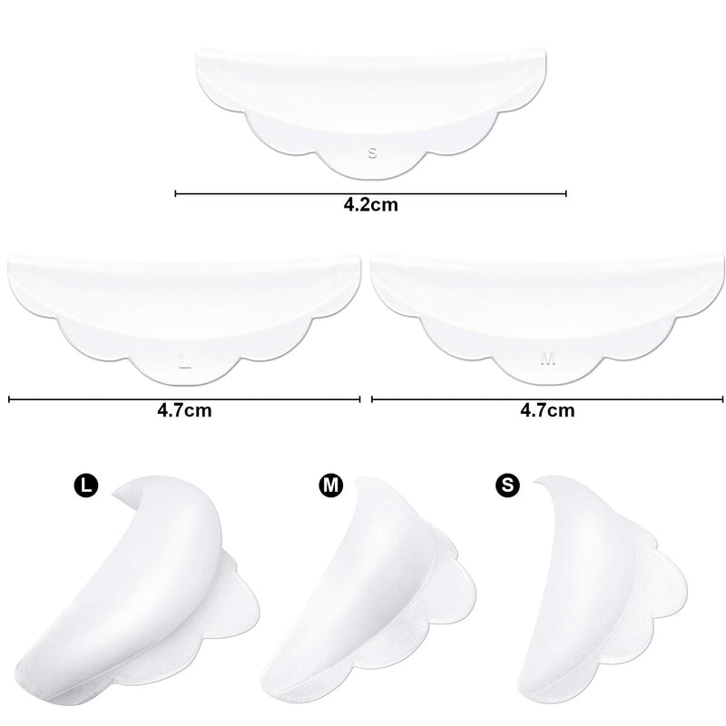 [Australia] - 24 Pieces Silicone Eyelash Shield Pads with S/M/L Size, Lash Lift Rods Makeup Beauty Tool Makeup Utensil Reusable Lash Lifting Shield Pads Supplies 