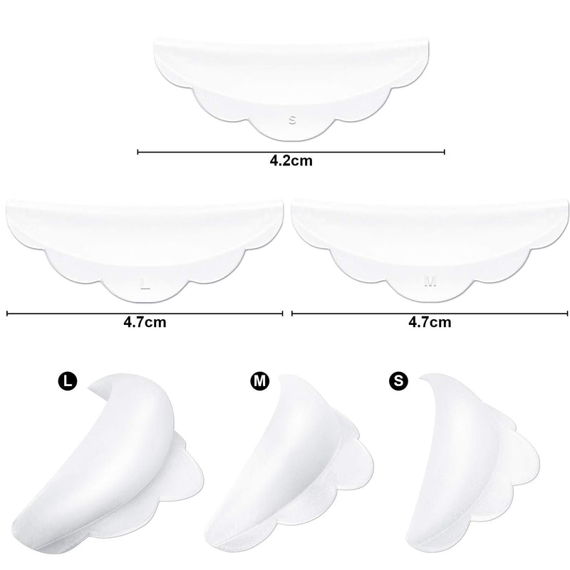 [Australia] - 48 Piece Silicone Eyelash Perming Curler (S, M, L), Eyelash Perm Silicone Pad, Lash Lift Rods Makeup Beauty Tool (White) White 