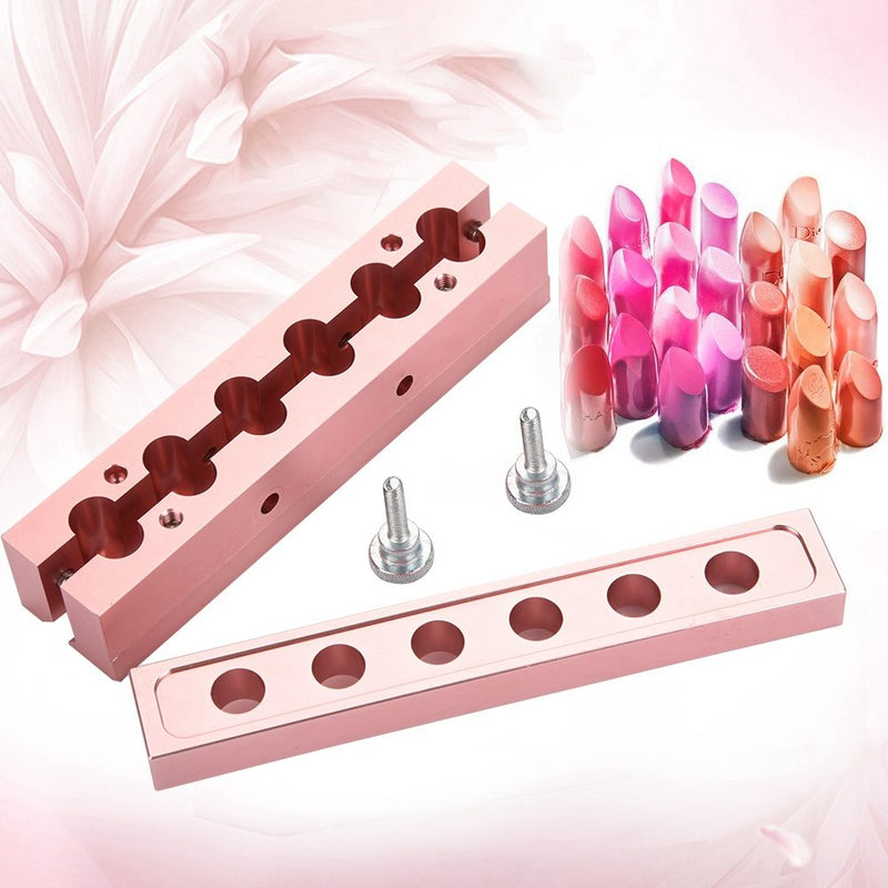 [Australia] - DIY Lipstick Maker Mold, Lip Balm Make Tool Kit Set, Aluminum Alloy Lipstick Making Mould for Lipstick Lovers (6-hole Lipstick Mold) 