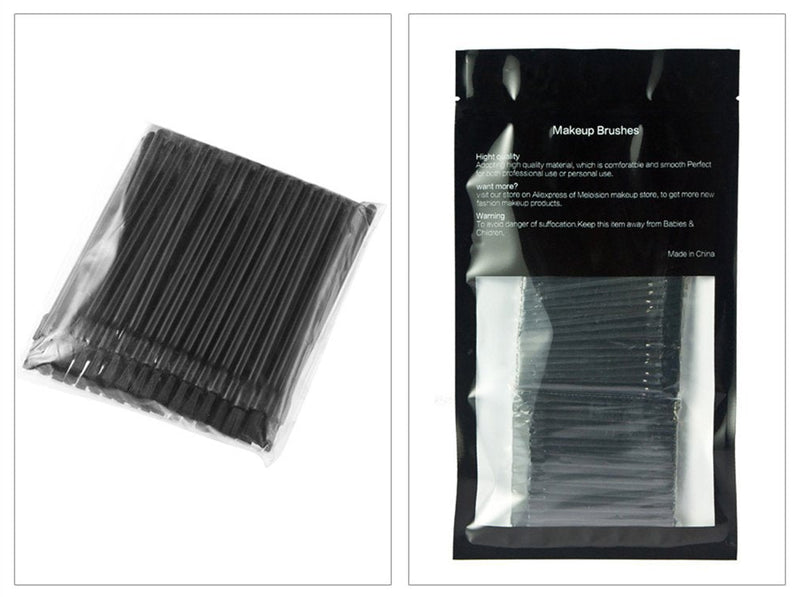 [Australia] - Gracelaza 100 Pieces Disposable Lip Brushes Lipstick Gloss Wands Applicator Makeup Tool Kits, Black #1 